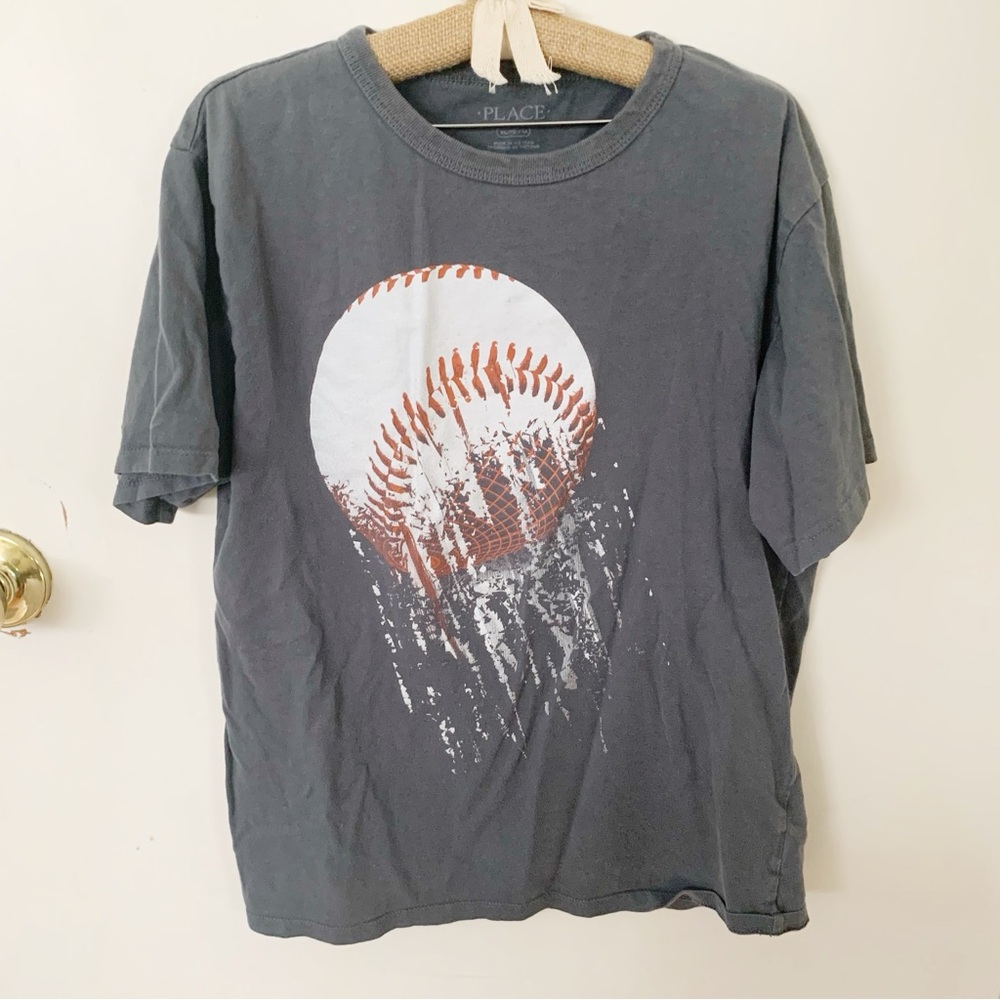 5/$25 Boys The Children’s Place grey baseball tee shirt top size XL 14